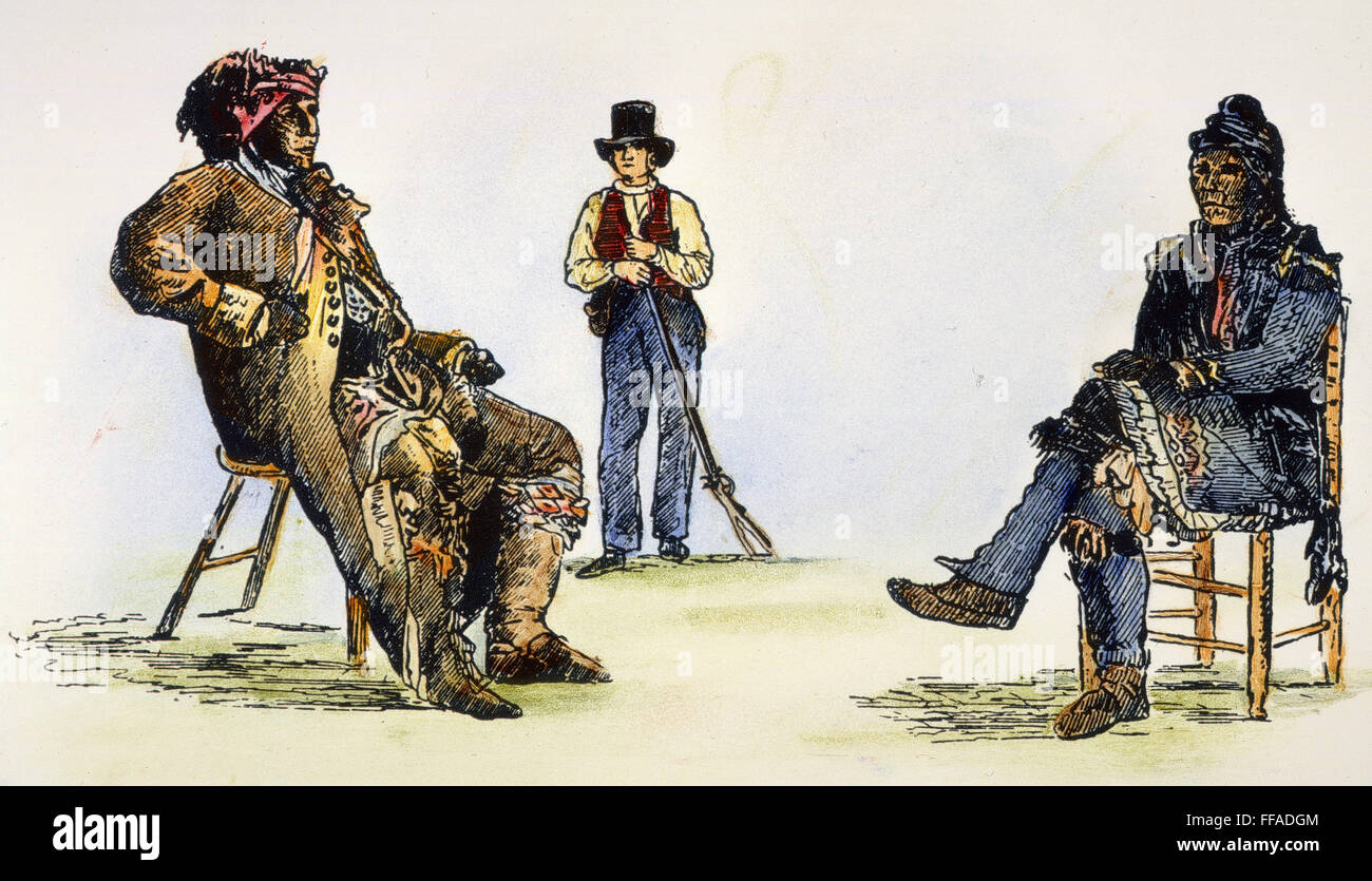 NATIVE AMERICANS & SQUATTER, 1829./nTwo chiefs of the Creek Nation and