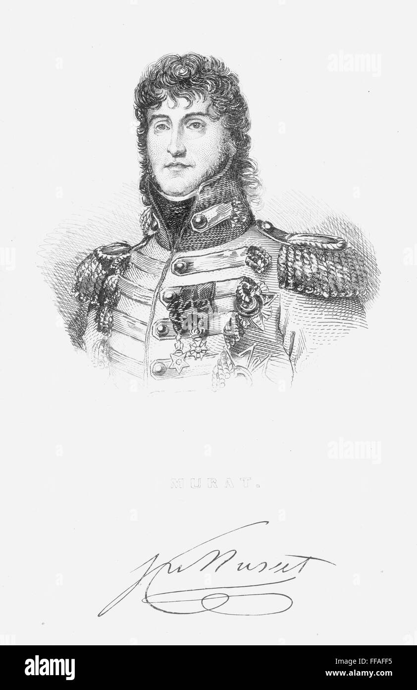 JOACHIM MURAT (1767-1815). /nFrench cavalry commander; 19th century engraving. Stock Photo