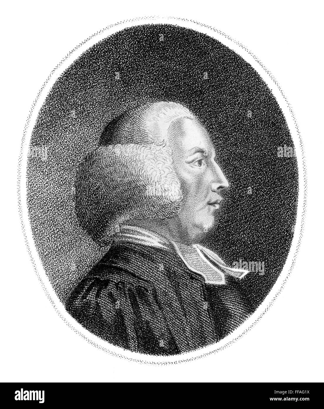 JAMES GRANGER (1723-1776). /nEnglish biographer. Stipple engraving, English, 1775. Stock Photo