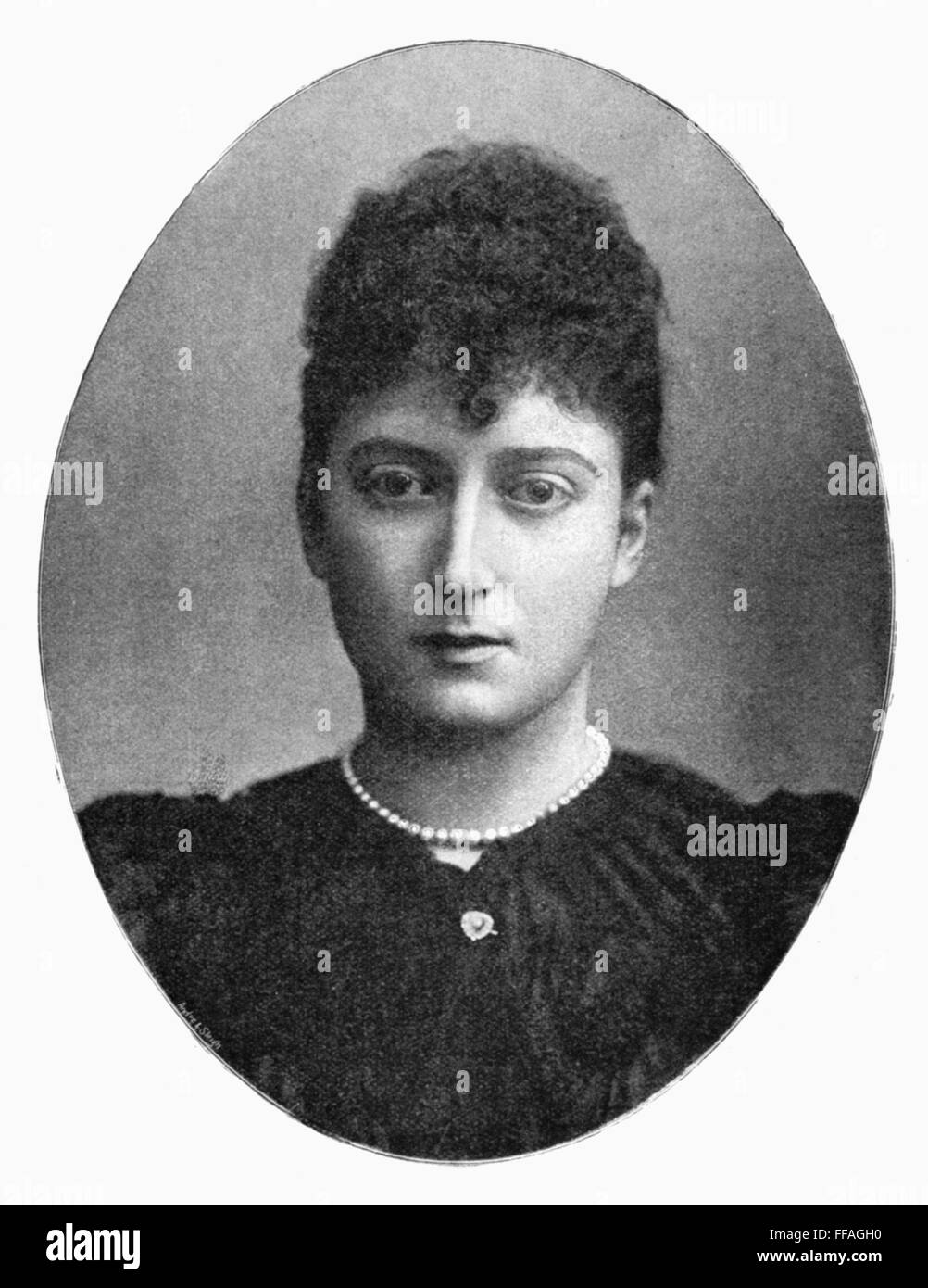 MAUD, QUEEN OF NORWAY /n(1869-1938). As the Princess of Wales. Photographed in 1895, at the time of her engagement to Prince Charles of Denmark, the future King Haakon VII of Norway. Stock Photo