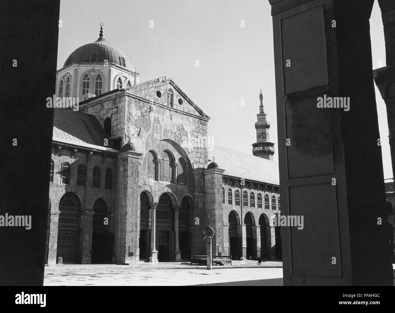 SYRIA MOSQUE. /nThe Umayyad Mosque at Damascus, built in 715 AD. Photograph, 1961 Stock Photo