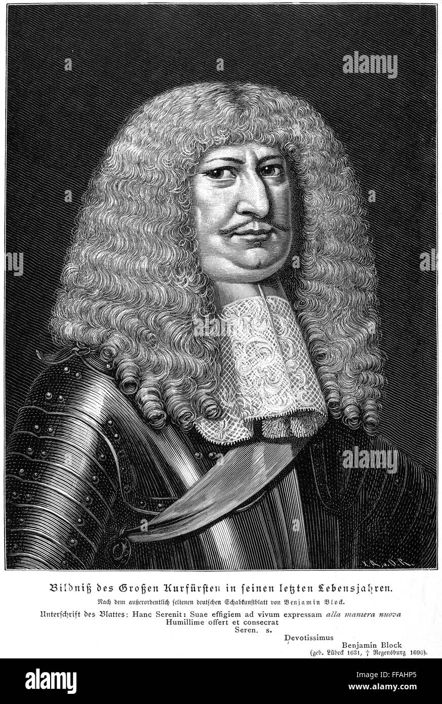 FREDERICK WILLIAM (16201688). /n'The Great Elector' of Brandenburg