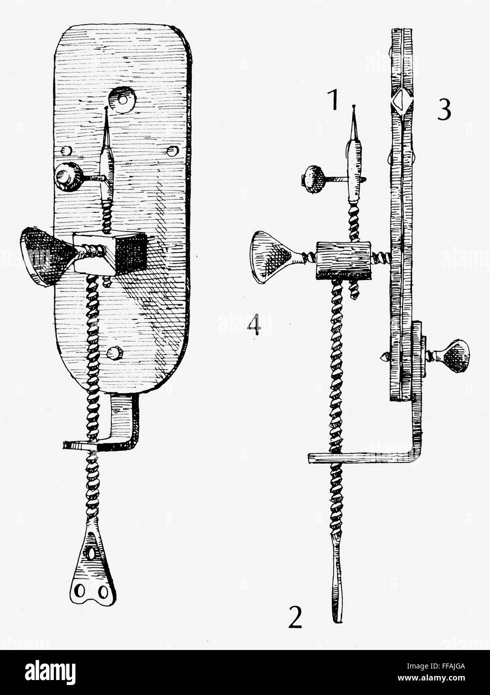 LEEUWENHOEK: MICROSCOPE. /nOne of Anton van Leeuwenhoek's microscopes ...
