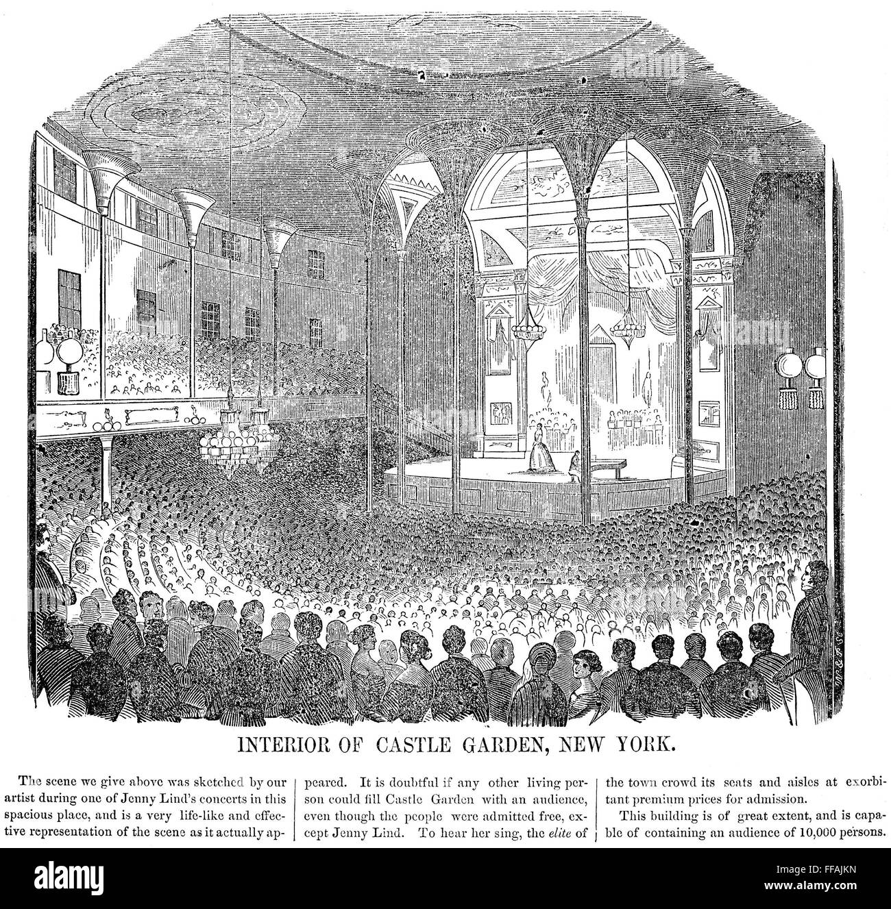 JENNY LIND (18201887). /nSwedish soprano singer. Jenny Lind performing