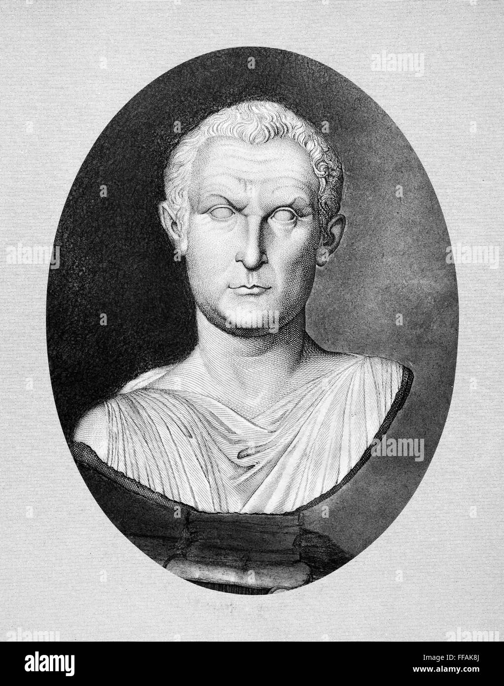 MENANDER (343-291 B.C.). /nAthenian dramatist. Engraving of antique bust. Stock Photo
