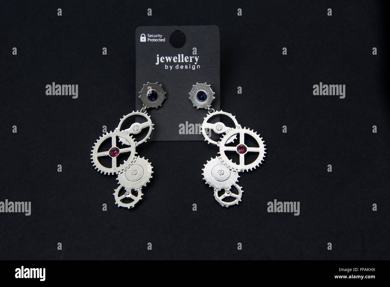 Dress Jewellery -  Cog Earrings Stock Photo