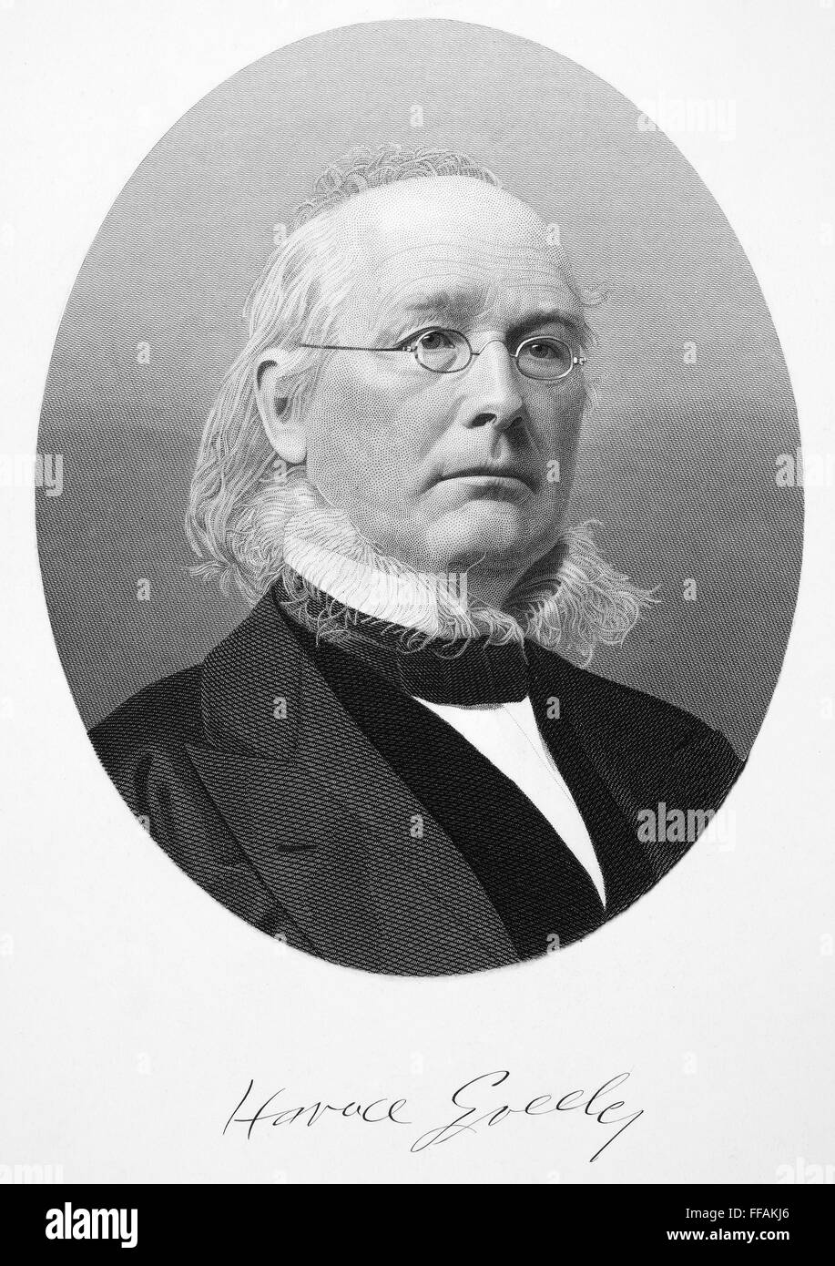 HORACE GREELEY (18811872). /nAmerican journalist. Steel engraving