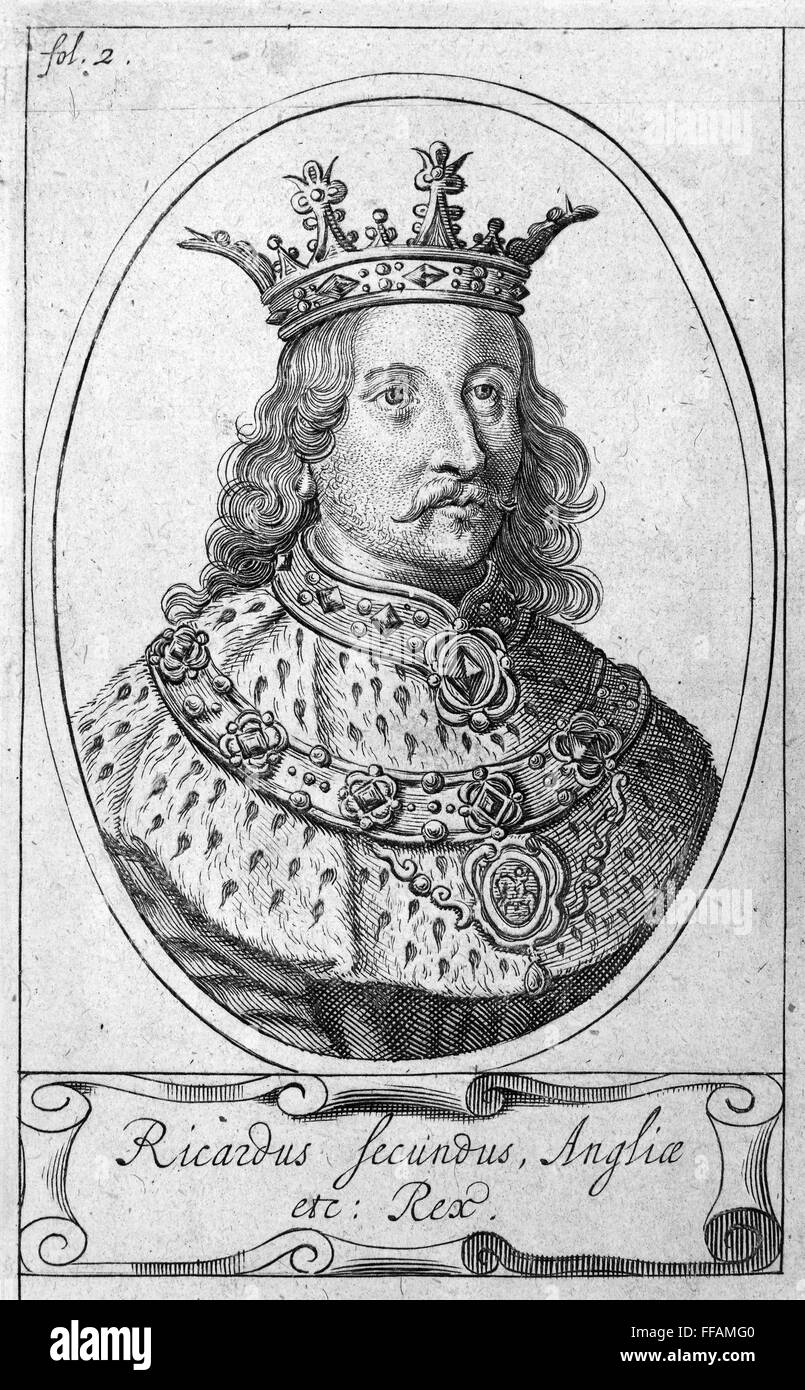 RICHARD II (1367-1400). /nKing of England 1377-99. Etching, 17th century. Stock Photo