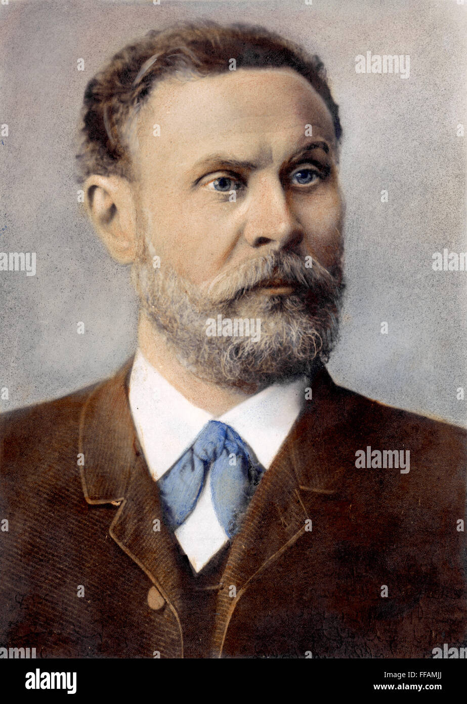 OTTO LILIENTHAL (1848-1896). /nGerman aeronautical engineer. Oil over a photograph, n.d. Stock Photo