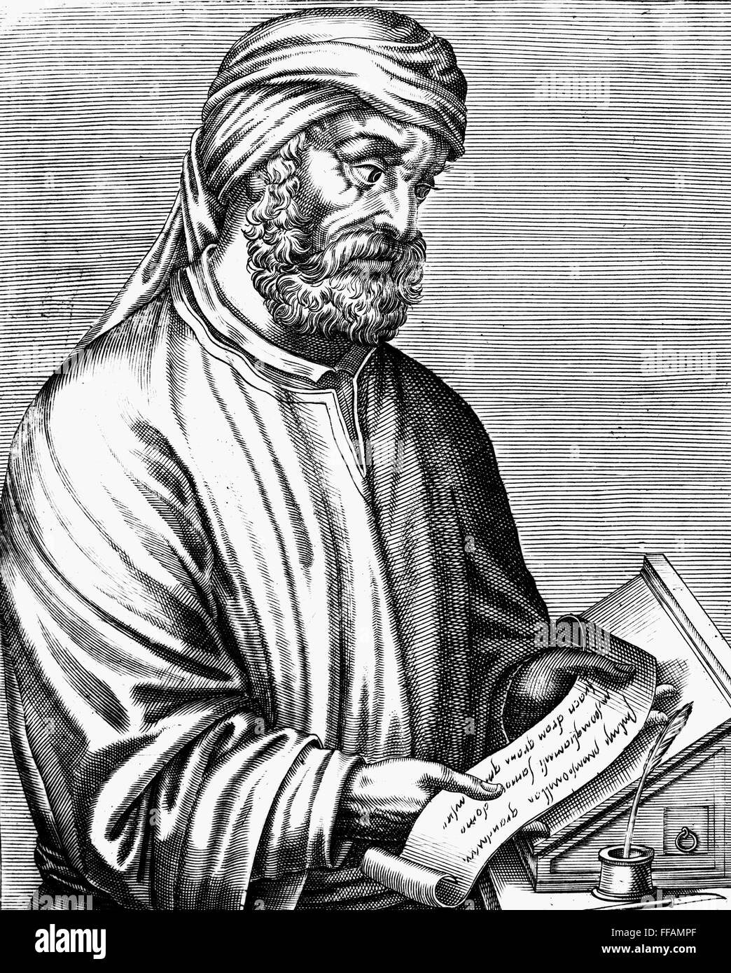 TERTULLIAN (c160-c230). /nLatin ecclesiastical writer. Line engraving, 1584. Stock Photo