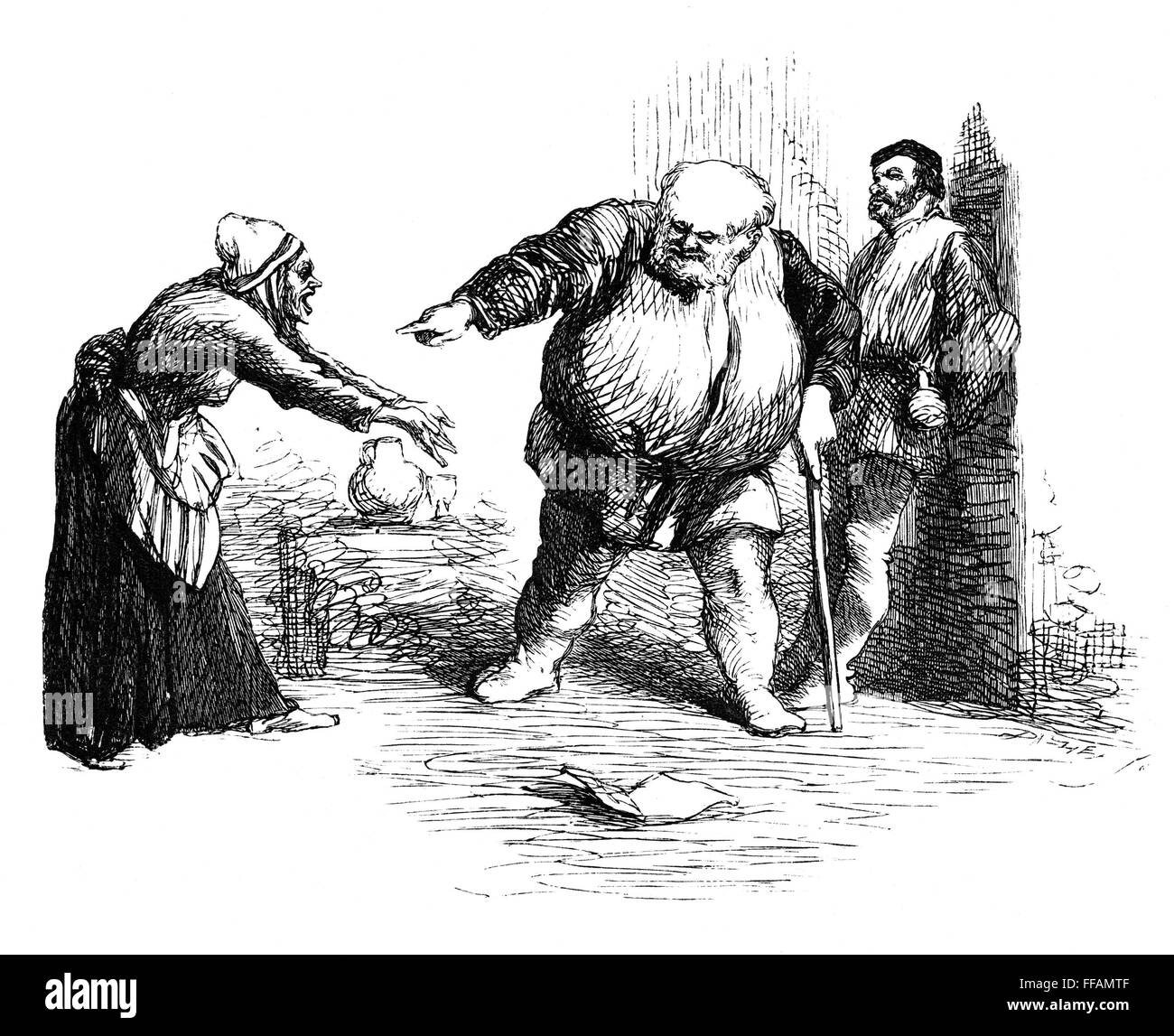 SHAKESPEARE HENRY IV. /nMrs. Quickly, Falstaff and Bardolph at the