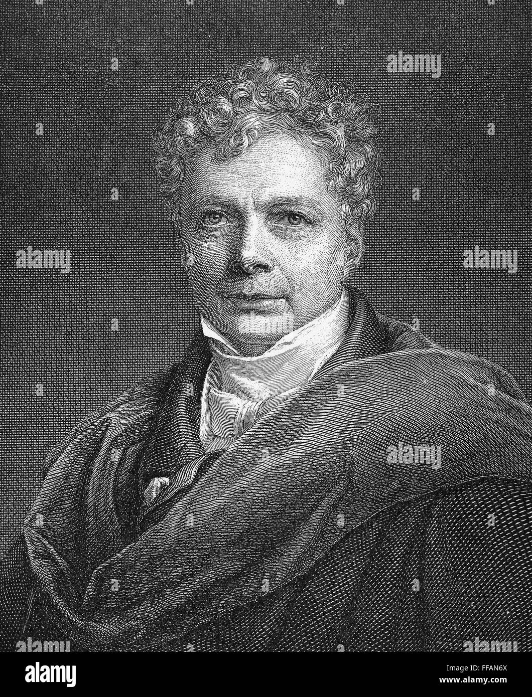 FRIEDRICH W.J. von SCHELLING /n(1775-1854). Friedrich Wilhelm Joseph von Schelling. German philosopher. Wood engraving after a painting by Joseph Stieler. Stock Photo