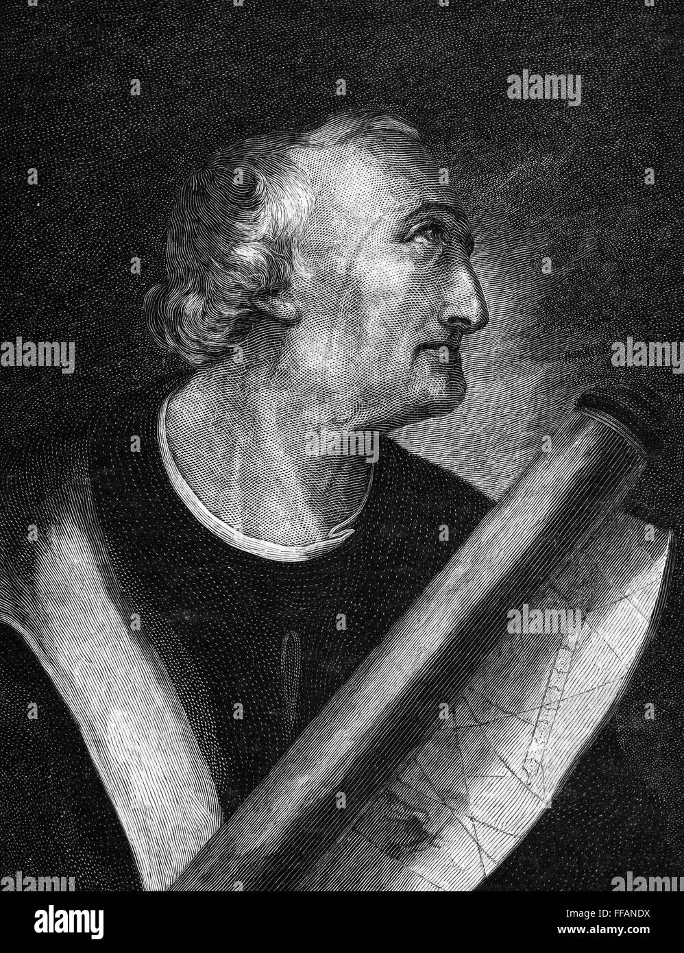 AMERIGO VESPUCCI (1454-1512). /nItalian navigator. Wood engraving. Stock Photo