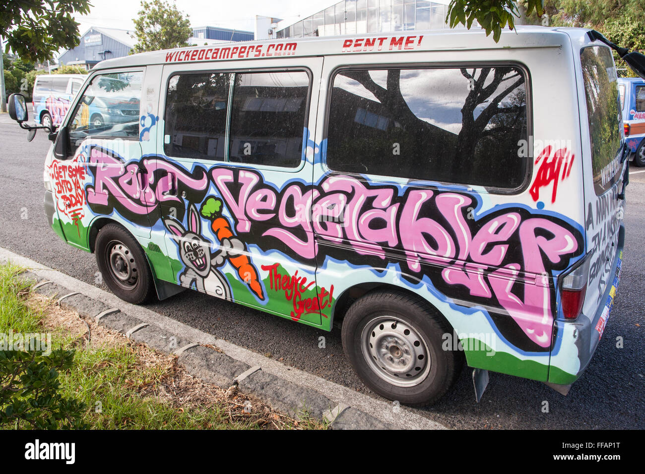 Graffiti painted,grafitti,graffiti,van,vehicle,car Stock Photo