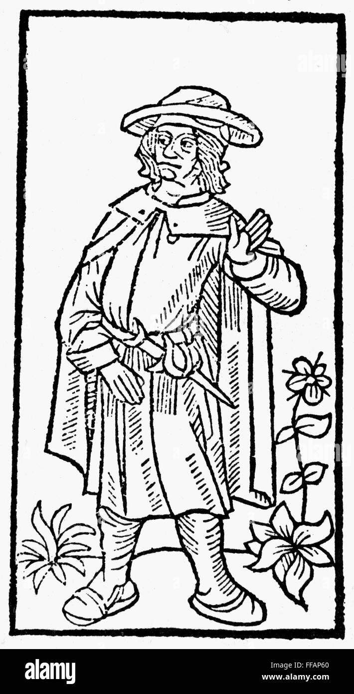 FRANCOIS VILLON 1431 1463 nFrench Poet Woodcut Portrait From The 