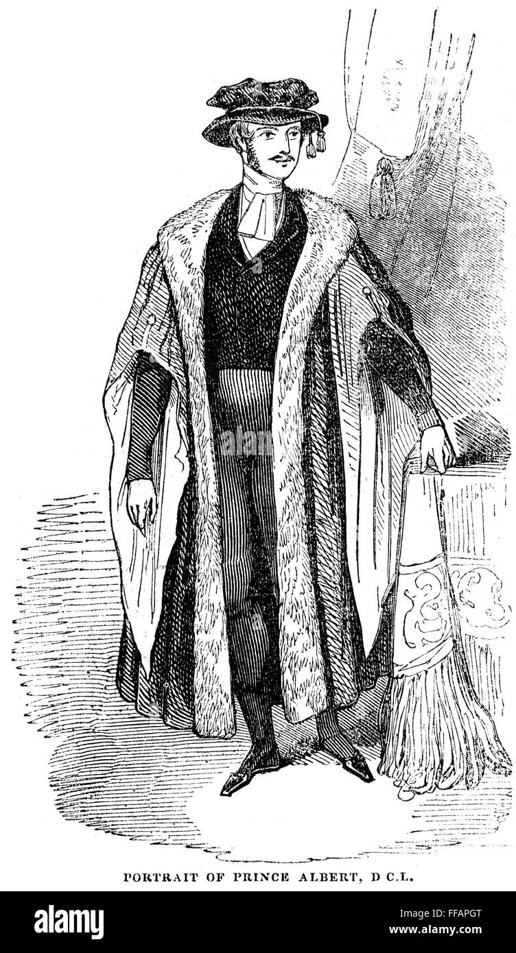 PRINCE ALBERT (1819-1861). /nPrince Consort of England. Wood engraving, English, 1843. Stock Photo