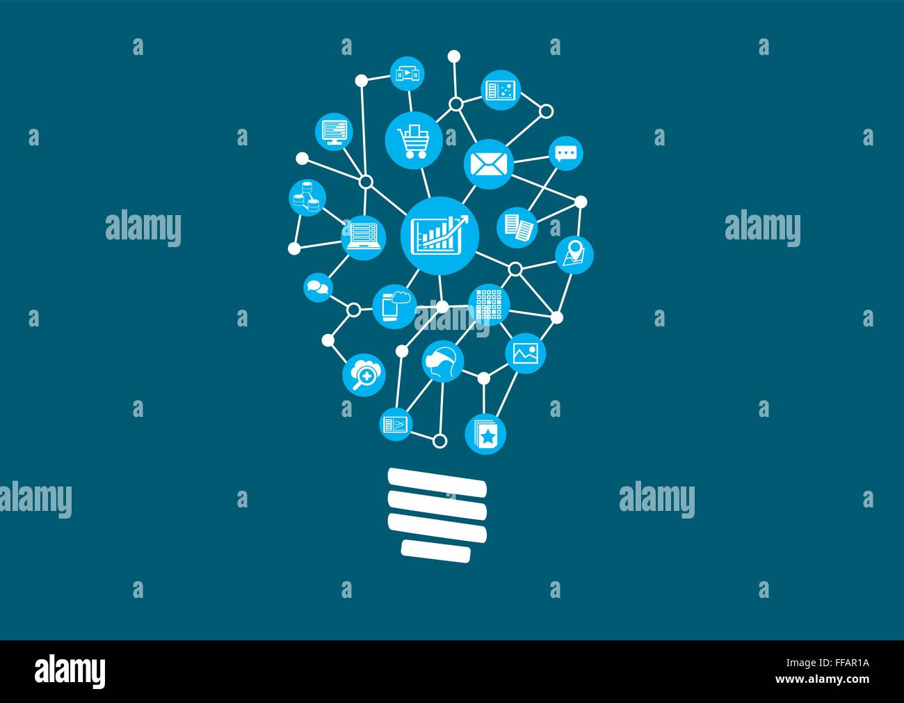 Innovative ideas for big data and predictive analytics in a digital world. Stock Vector