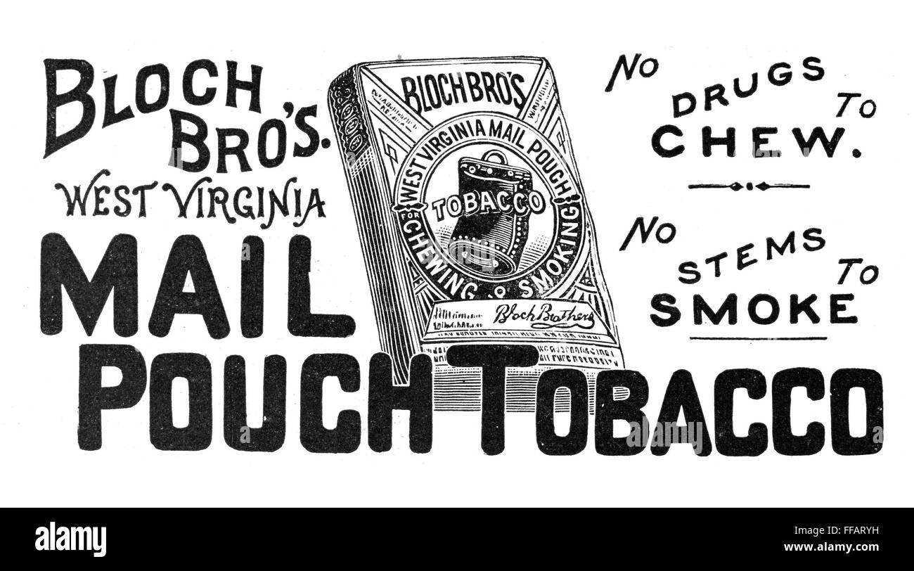 MAIL POUCH TOBACCO, 1893. /nAmerican advertisement, 1893 Stock Photo