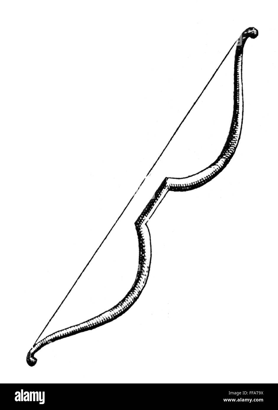 ANCIENT PERSIAN BOW. /nWood engraving, 19th century. Stock Photo