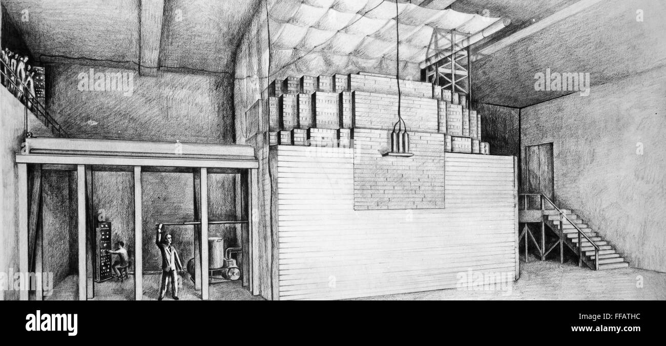NUCLEAR REACTOR, 1942. /nAn artist's sketch of the first self