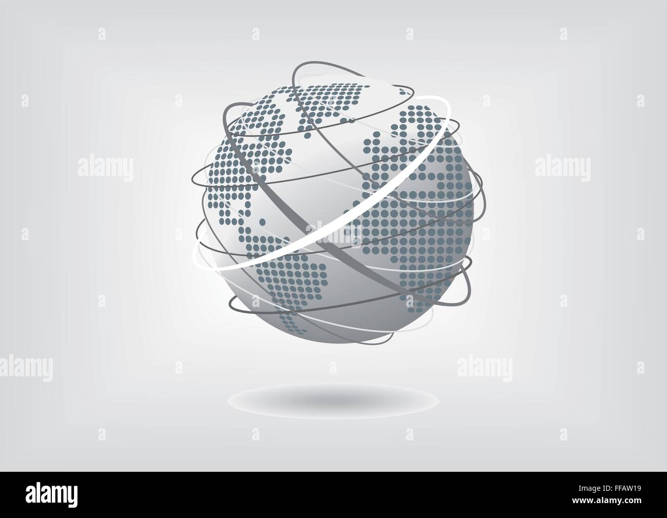 Vector illustration of globe with dotted world map Stock Vector Image ...