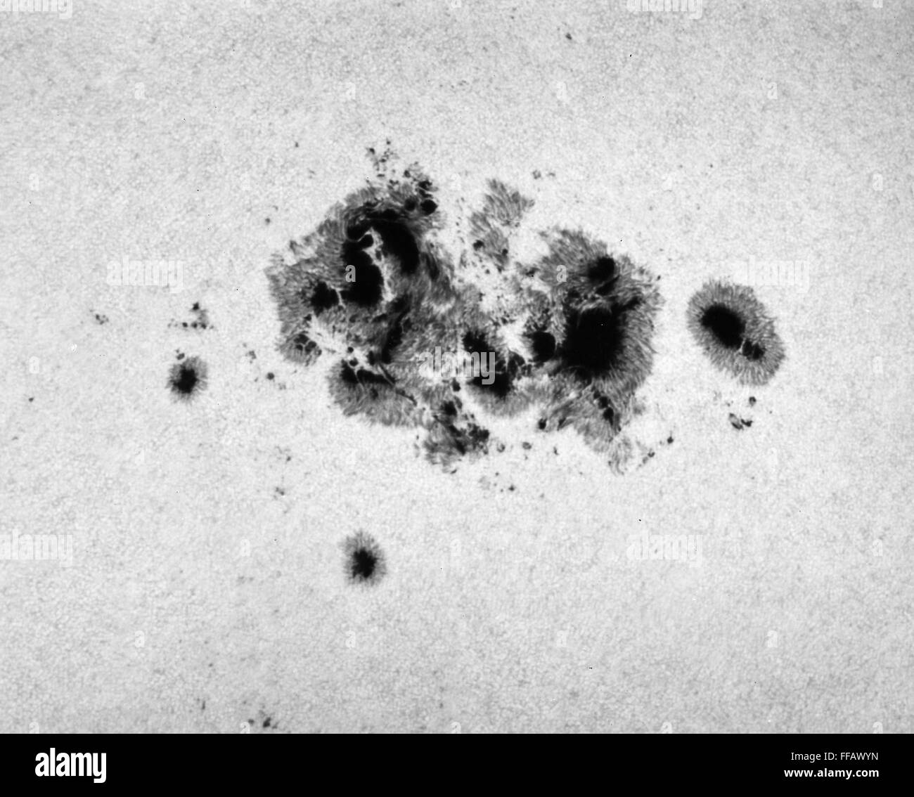 SUNSPOT, 1951. /nLarge sunspot group of 17 May 1951 Stock Photo - Alamy