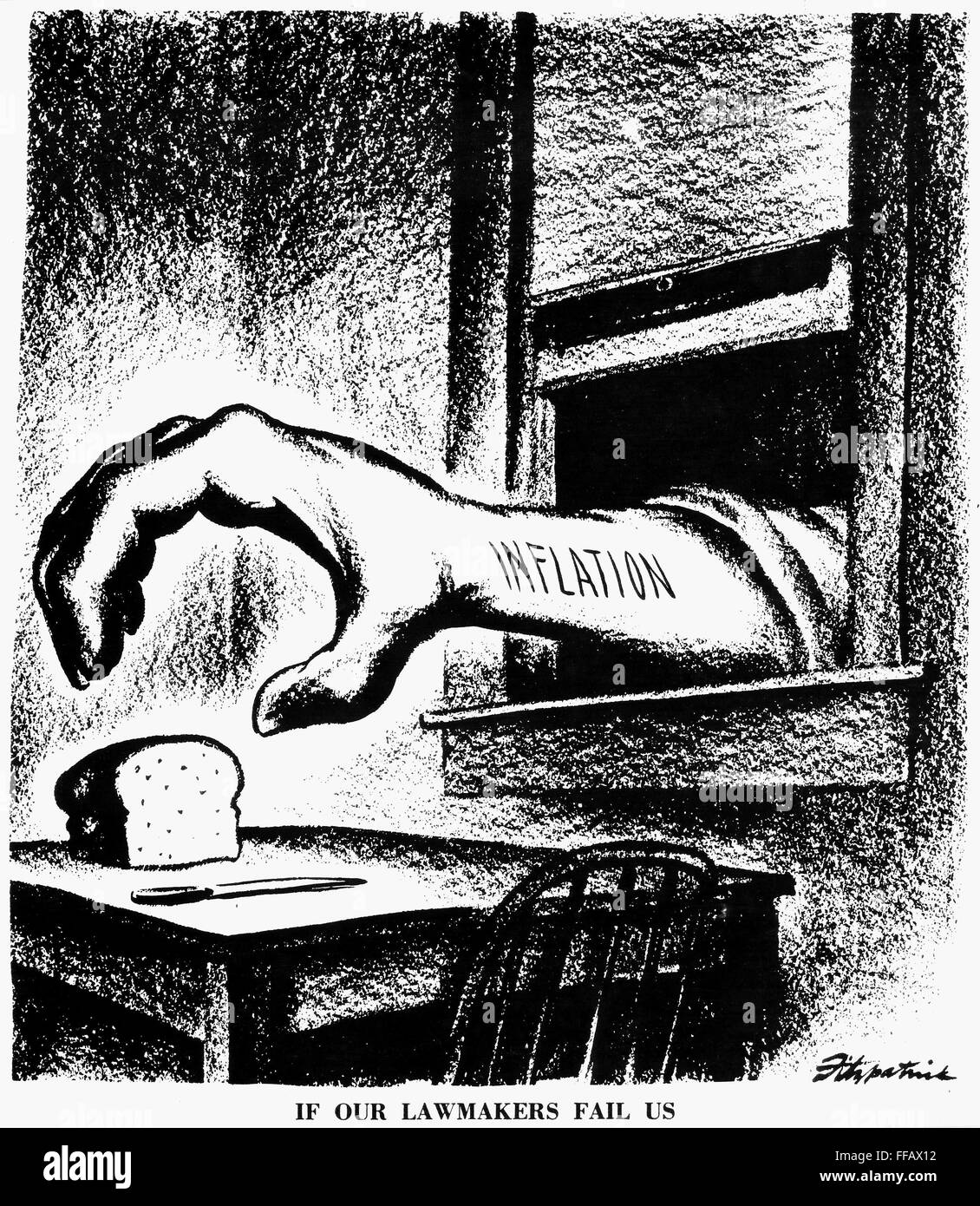 FITZPATRICK: INFLATION. /n'If Our Lawmakers Fail Us.' Cartoon, 1951, by ...