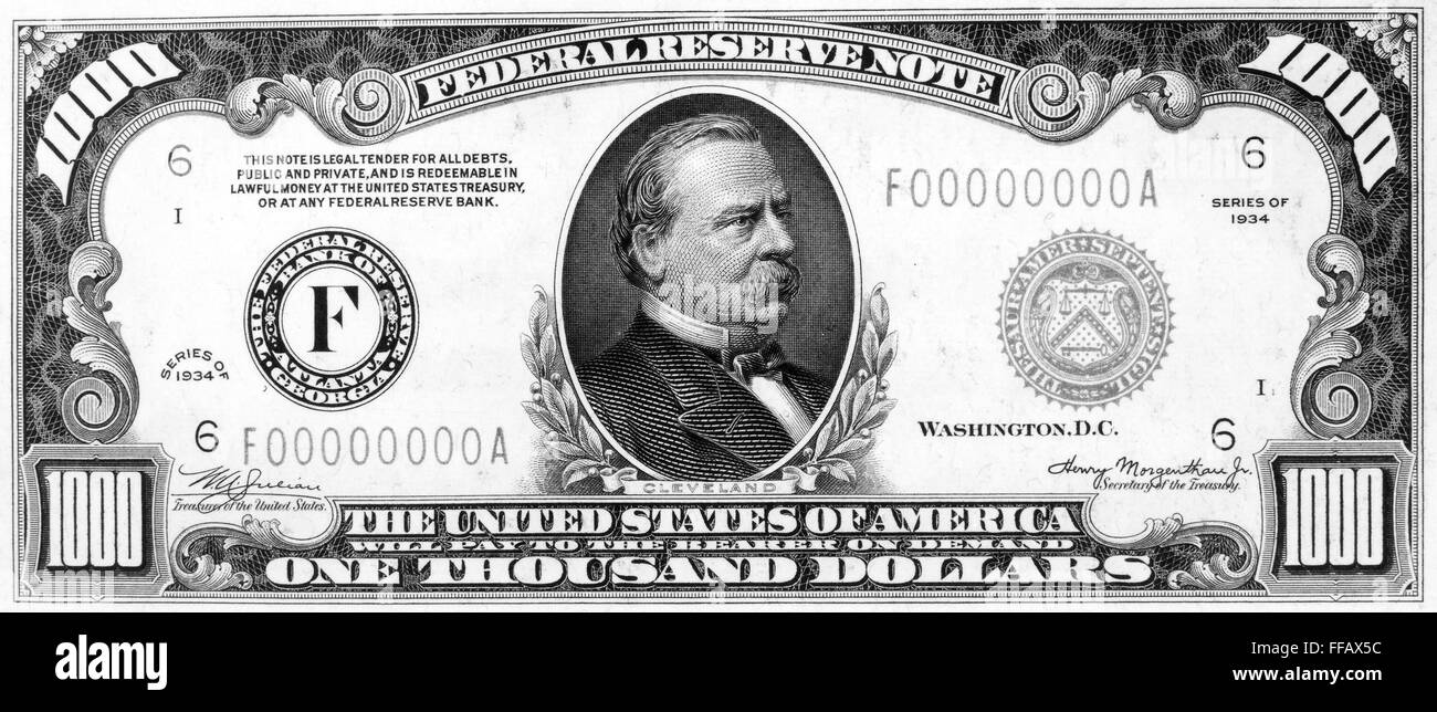 One thousand clearance dollar bill