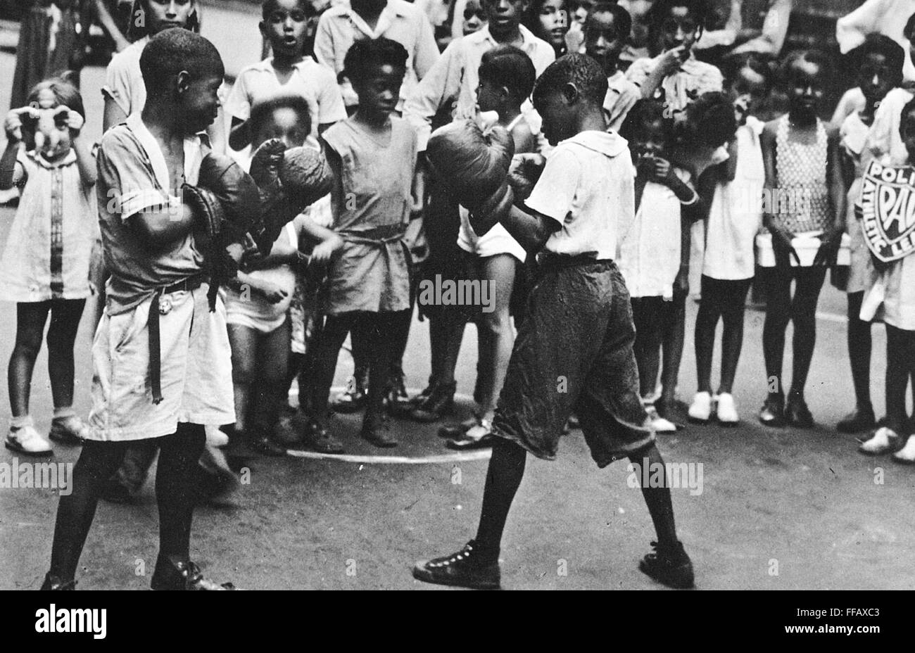 HARLEM BOXING MATCH, 1942. /nBoxing match between friends in Harlem