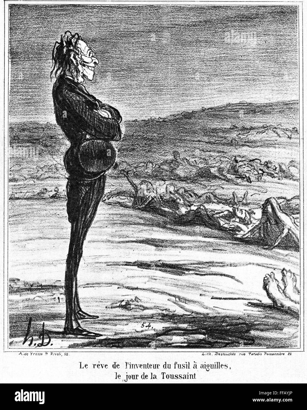 DAUMIER NEEDLEGUN, 1866. /n'Dream of the Inventor of the NeedleGun