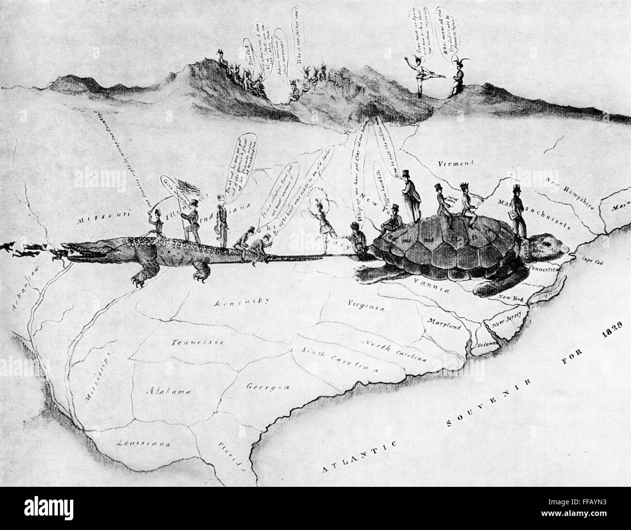 CARTOON EXPANSION 1828 n 39 A - Cartoon Expansion 1828 Na New Map Of The United States With The Additional FFAYN3 