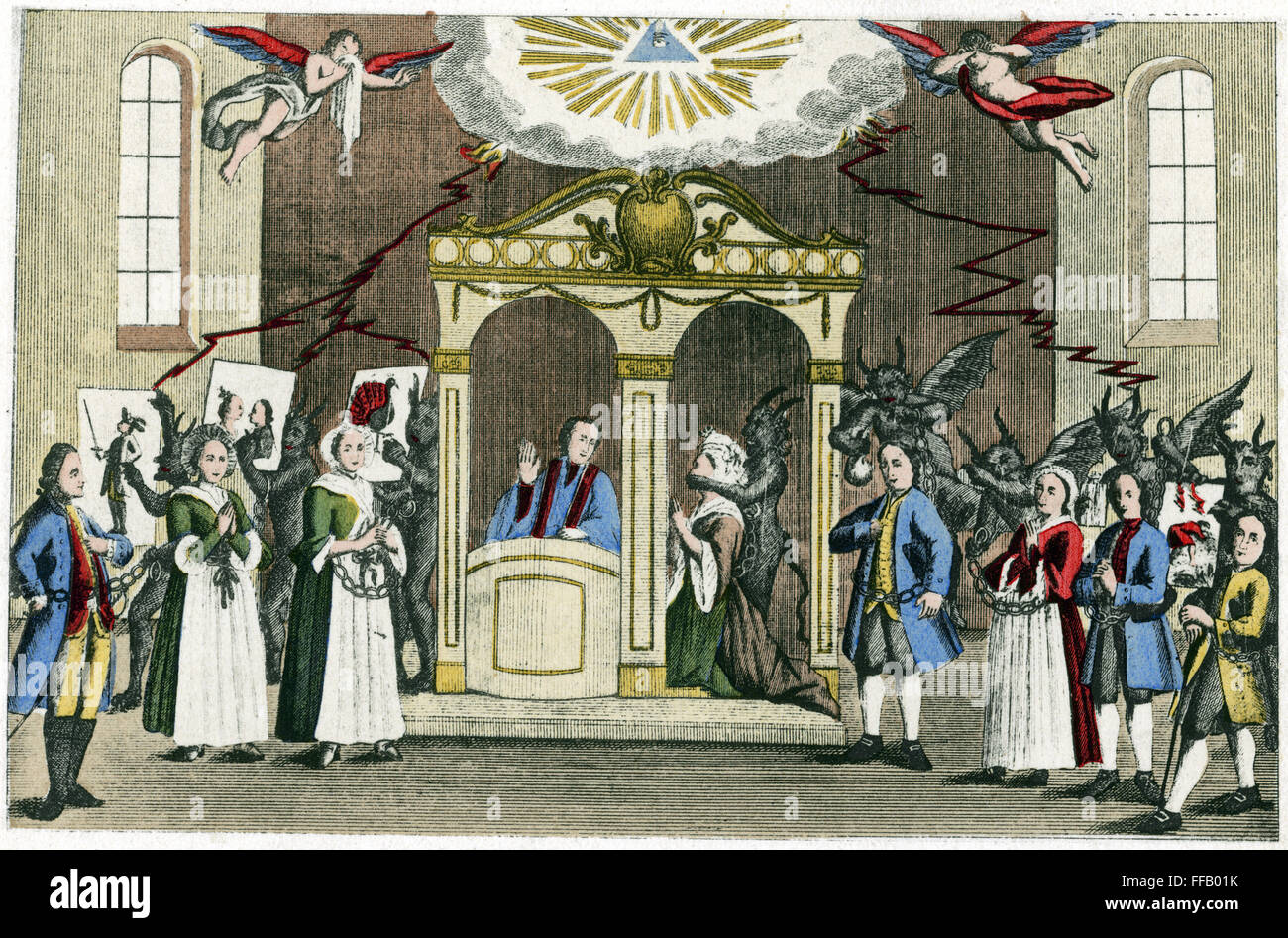 CONFESSION, 18th CENTURY. /n'The Bad Confession': colored line ...