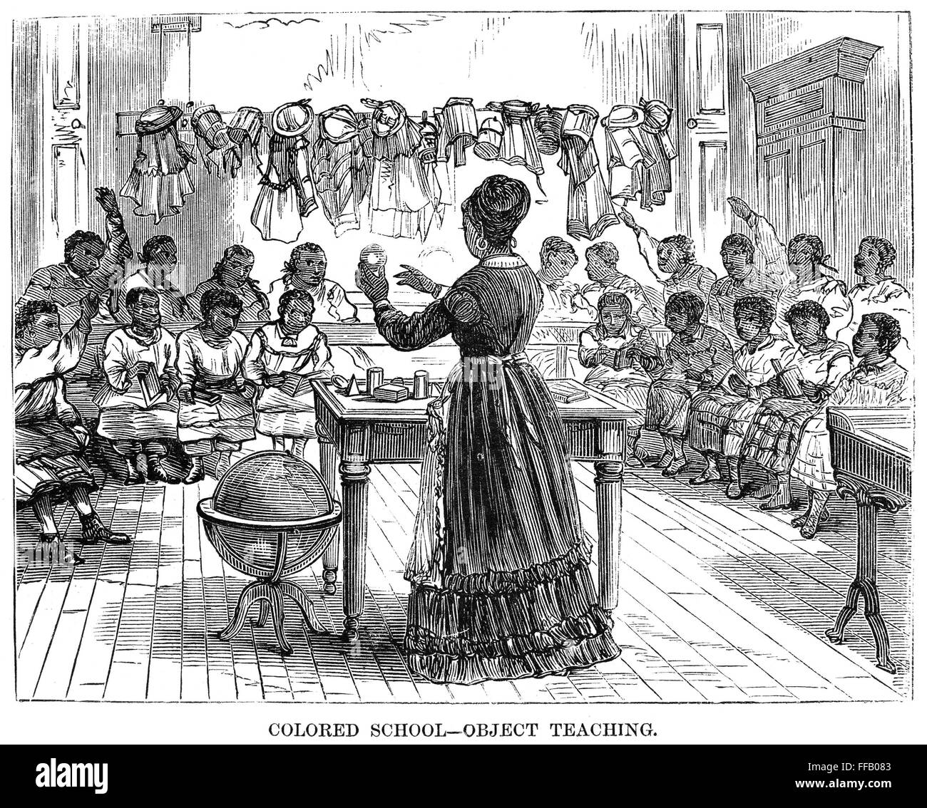 SEGREGATED SCHOOL, 1870. /nA segregated 'colored' school in New York City. Wood engraving, American, 1870. Stock Photo