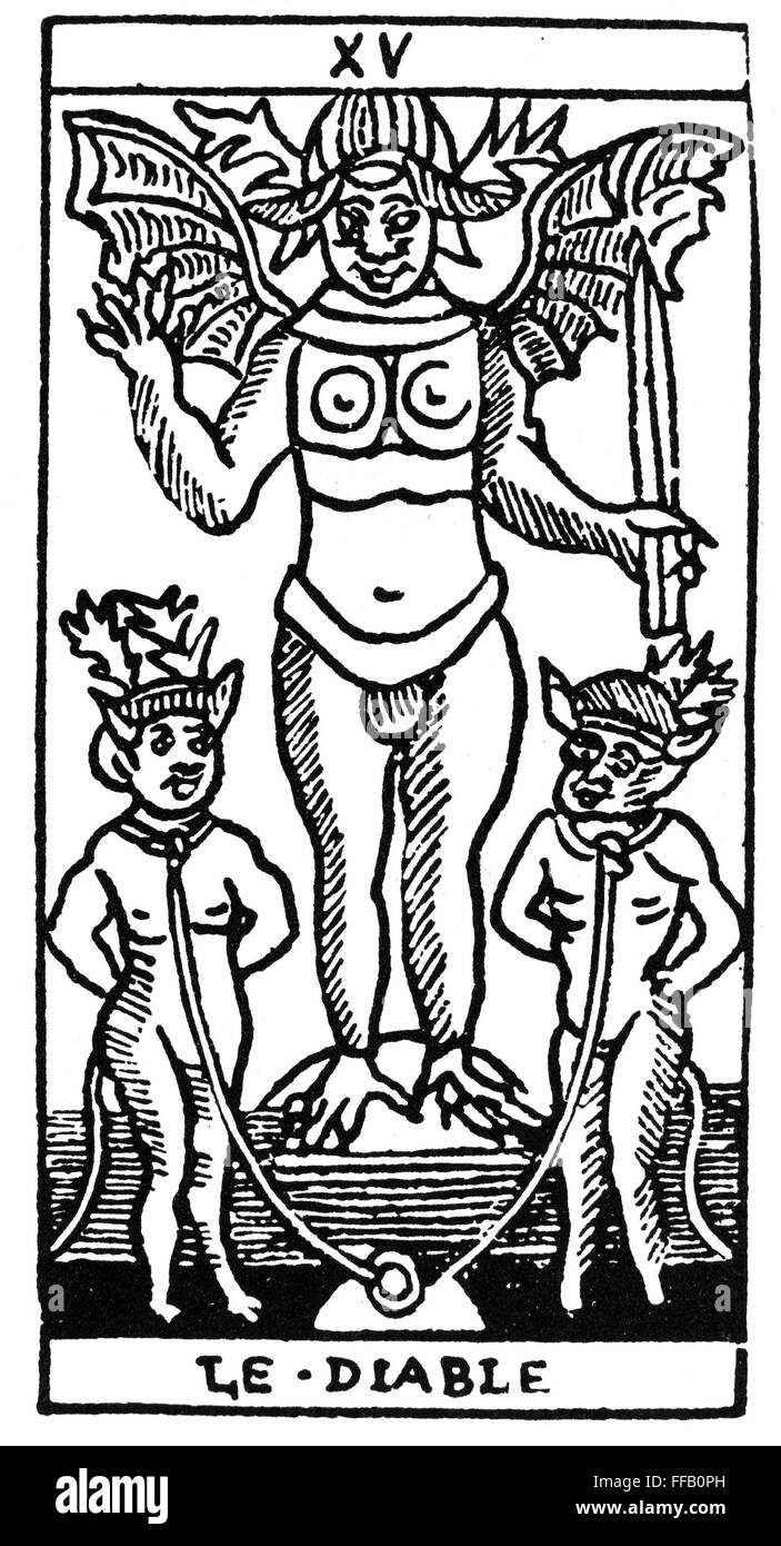 TAROT CARD: THE DEVIL. /n'The Devil (Disease).' Woodcut, French, 16th century. Stock Photo