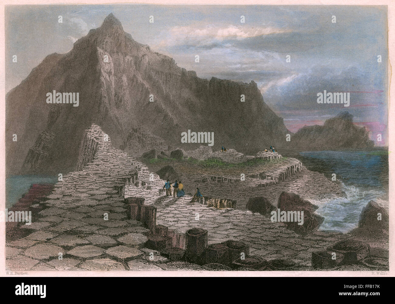 IRELAND: GIANT'S CAUSEWAY. /nThe Giant's Causeway in County Antrim, Northern Ireland. Steel engraving, c1840, after William Henry Bartlett. Stock Photo