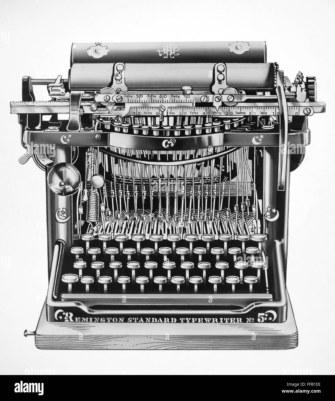 REMINGTON TYPEWRITER. /nThe Remington Standard Typewriter No. 5, 1890s. Stock Photo