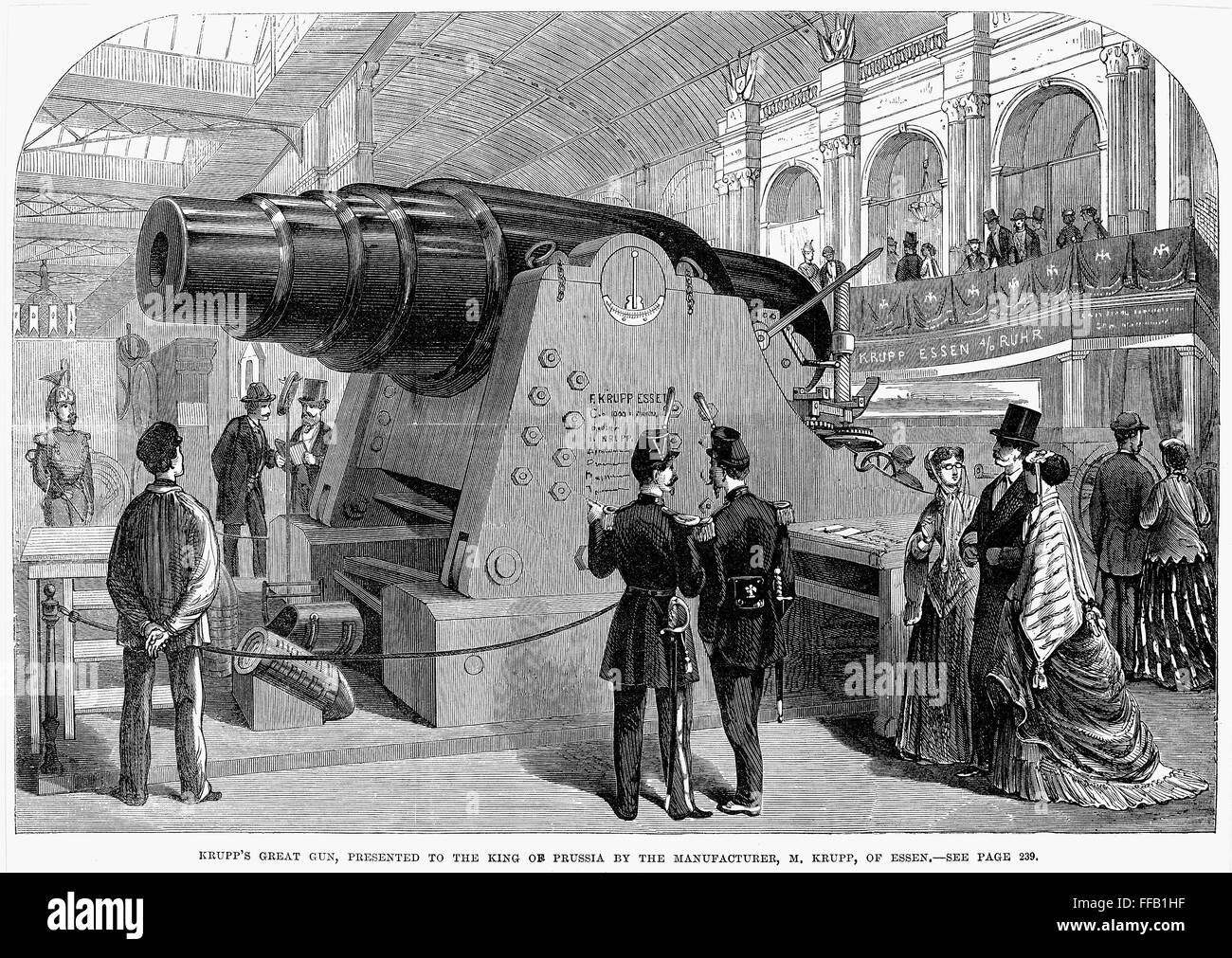 PARIS: EXPOSITION OF 1867. /nA Krupp Cannon Exhibited At The Paris ...