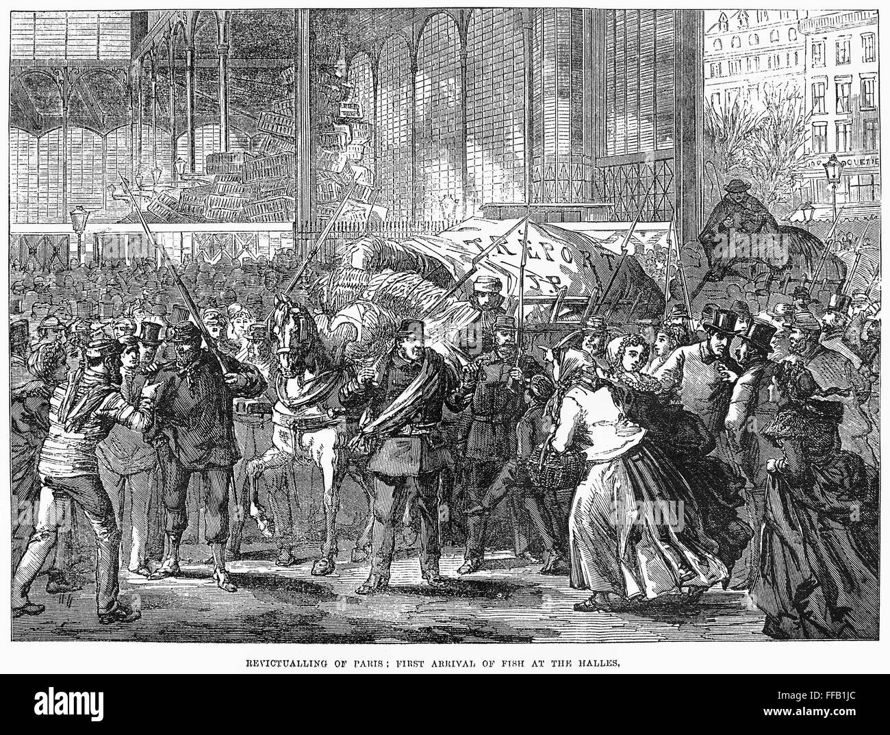 PARIS: LES HALLES, 1871. /nThe first arrival of fish at Les Halles ...