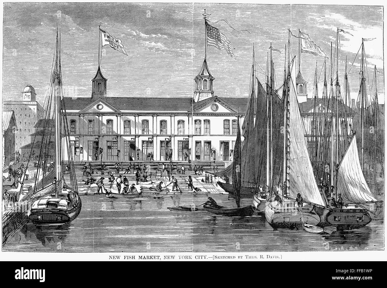 FULTON FISH MARKET, 1869. /nThe new building of the Fulton Fish Market
