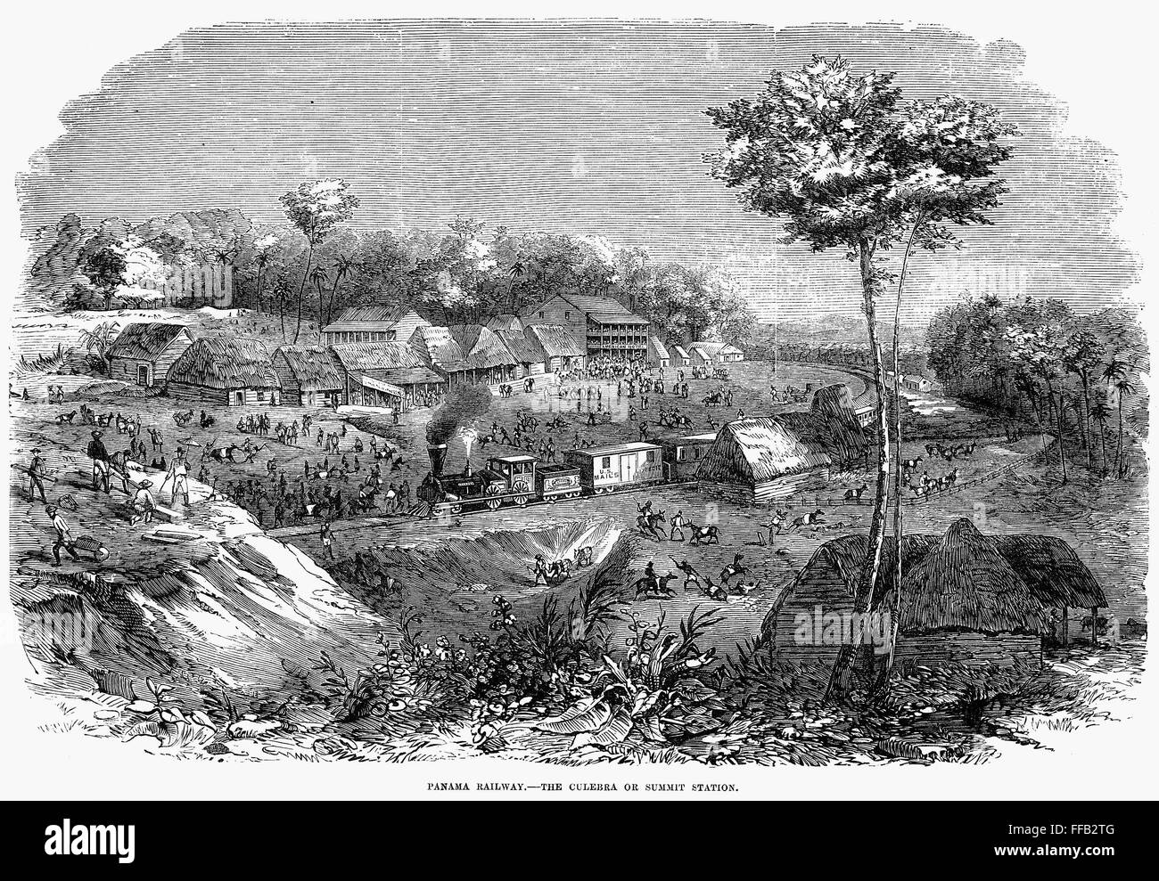 PANAMA RAILWAY, 1855. /n'Panama railway - the Culebra or Summit Station ...