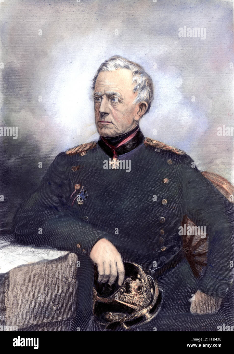 HELMUTH von MOLTKE /n(1800-1891). Helmuth Karl Bernhard von Moltke. Prussian soldier. Line and stipple engraving, c1870. Stock Photo