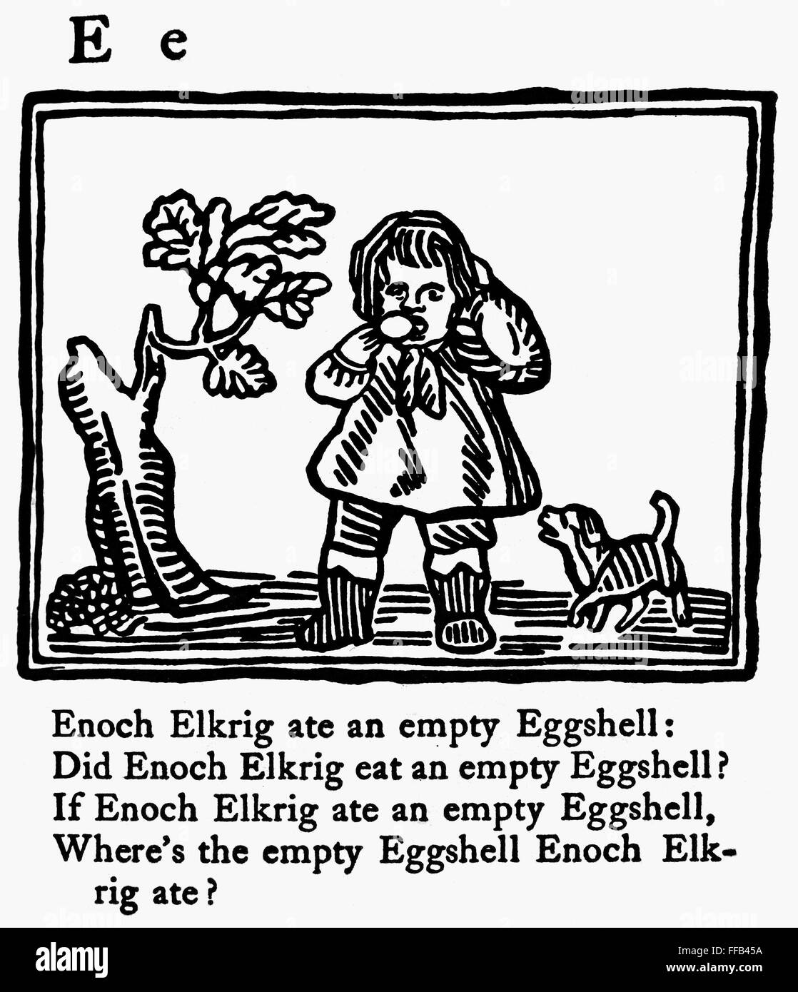 TONGUE TWISTER, 1830. /nWoodcut from the 1830 American edition of