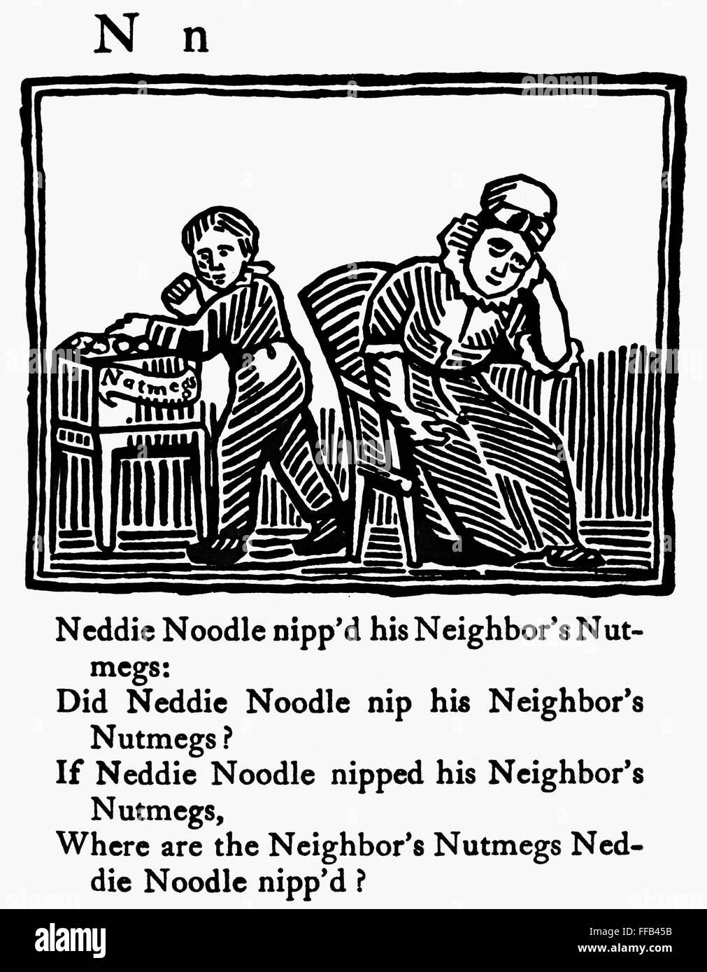TONGUE TWISTER, 1830. /nWoodcut from the 1830 American edition of
