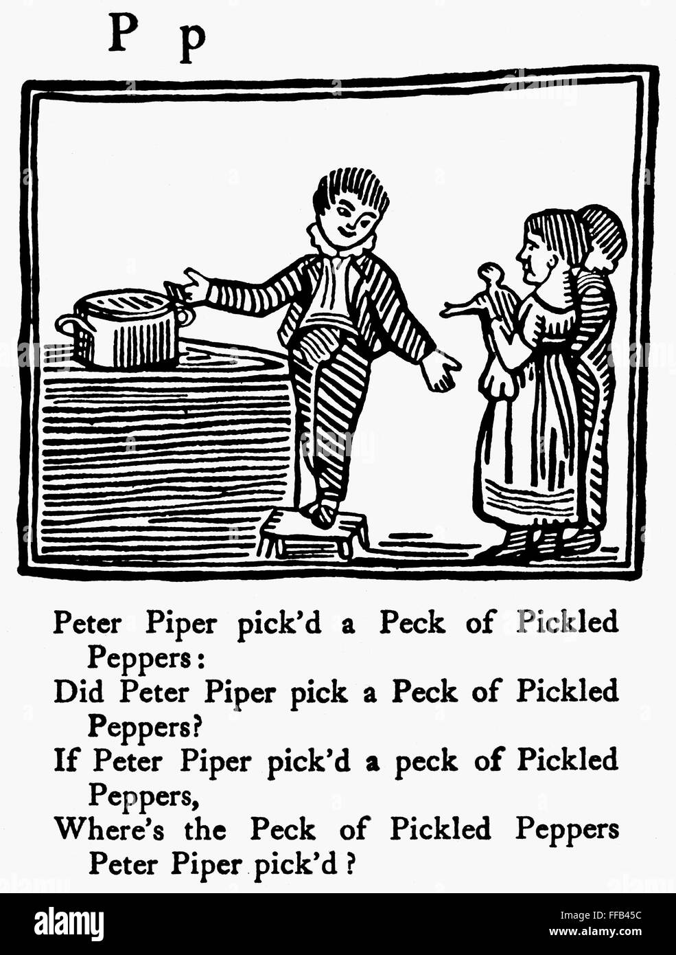 TONGUE TWISTER, 1830. /nWoodcut from the 1830 American edition of