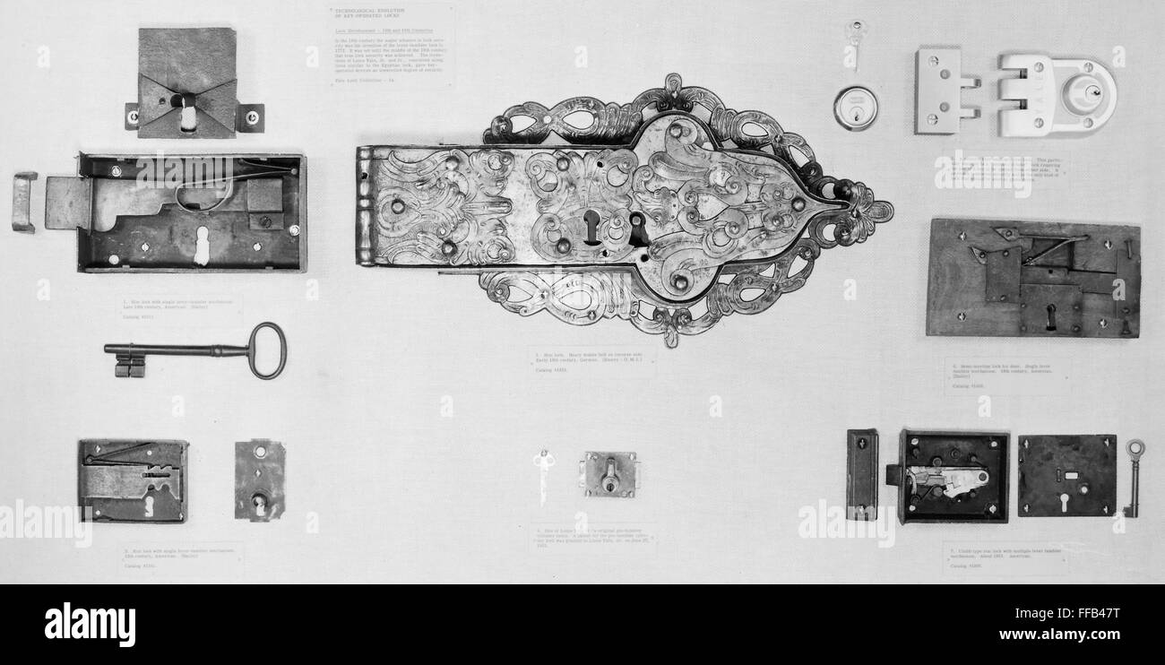 LOCKS AND KEYS. /n18th20th century American and German locks and keys