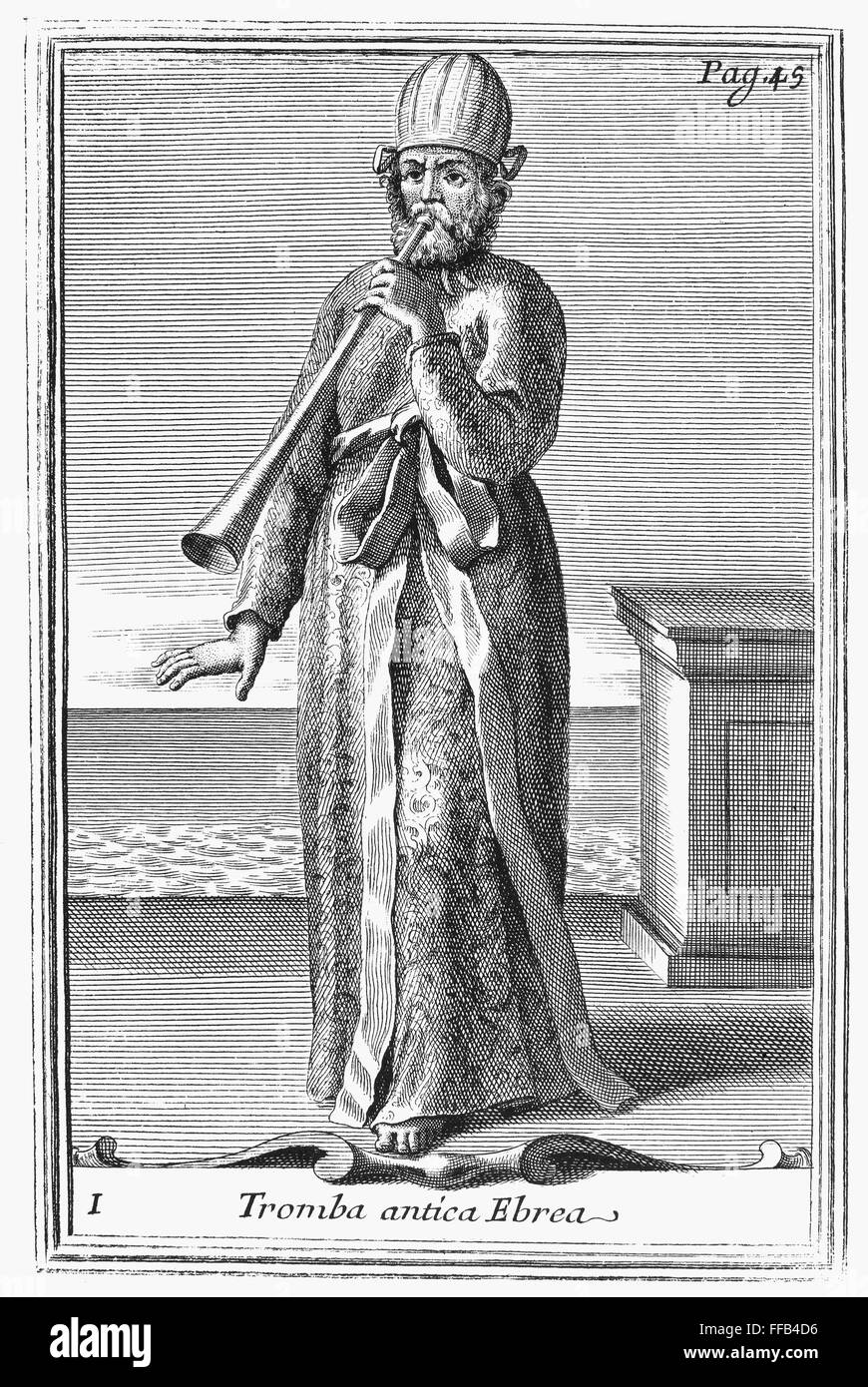 HEBREW TRUMPET, 1723. /nCopper engraving, 1723, by Arnold van