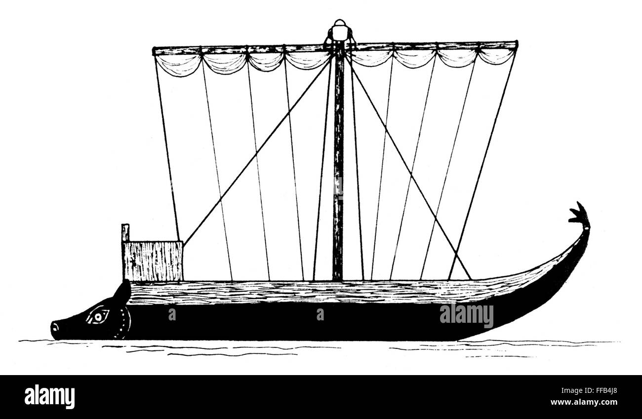 PHOENICIAN SHIP, c500 B.C. /nReconstruction of a Phoenician ship of c500 B.C. Stock Photo
