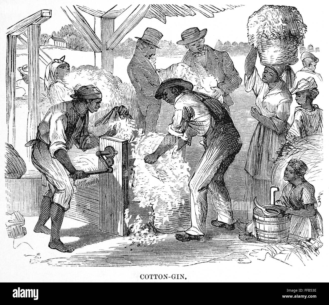 COTTON GIN, 19th CENTURY. /nWood engraving, American Stock Photo Alamy