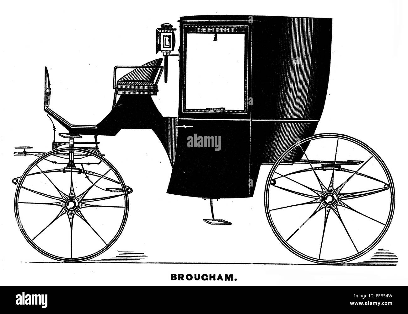 CARRIAGE BROUGHAM. /nThe brougham, the first fourwheeled vehicle