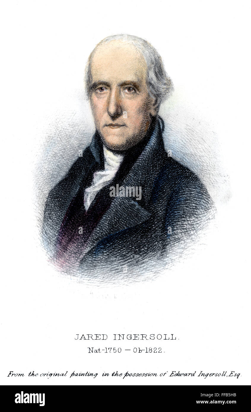 JARED INGERSOLL (1749-1822). /nAmerican jurist. Color etching, 1888, by Albert Rosenthal after Charles Willson Peale. Stock Photo